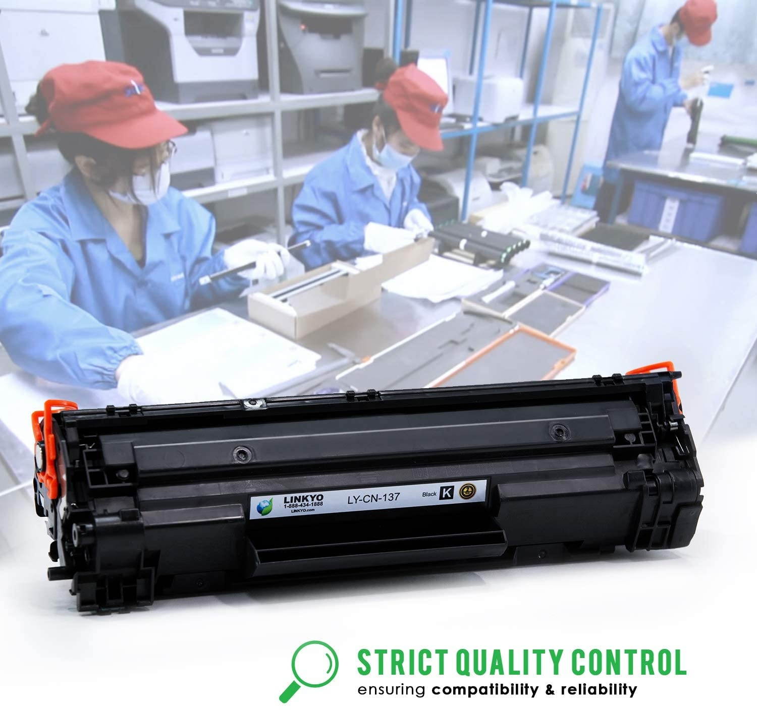 LINKYO Compatible Toner Cartridge Replacement for Canon 137 9435B001AA (Black, 2-Pack)