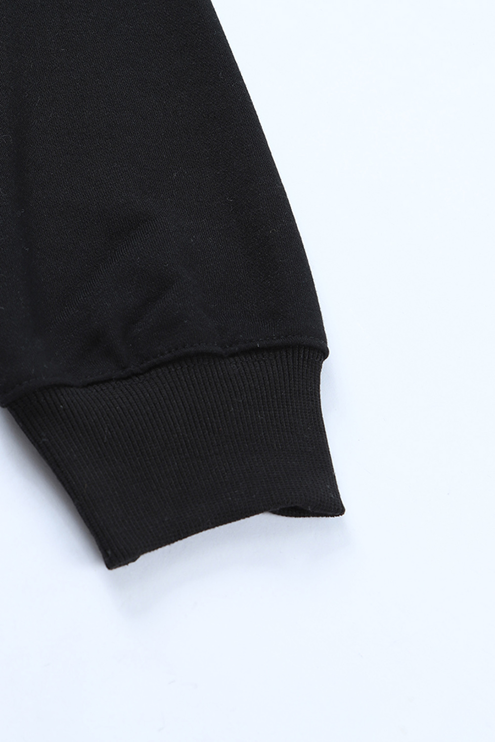 Blank Sweatshirt - Black Plaid Leopard Print Patchwork Long Sleeve Top Customized