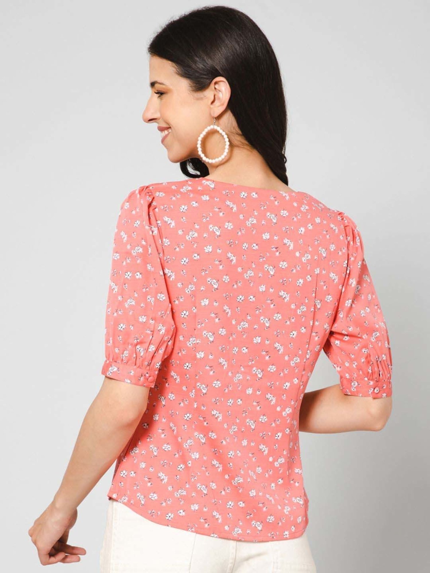 PURYS Pink Printed Top