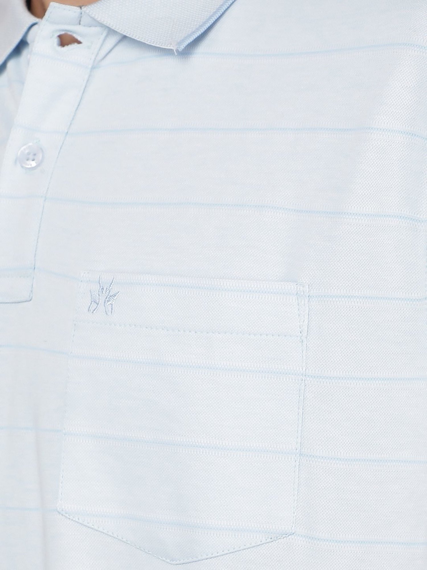 Crimsoune Club Blue Slim Fit Striped Polo T-Shirt