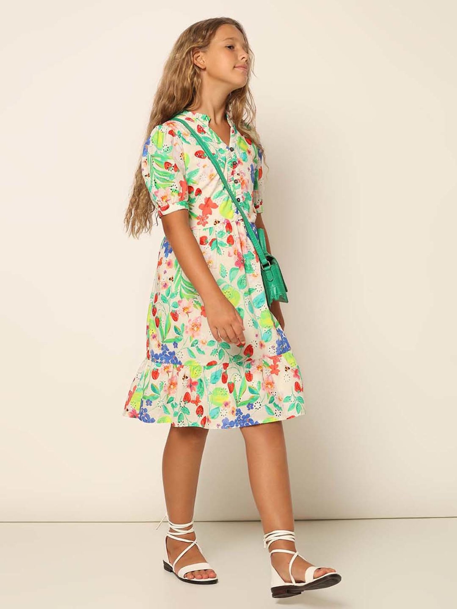 VERO MODA GIRL Multicolor Cotton Printed Dress