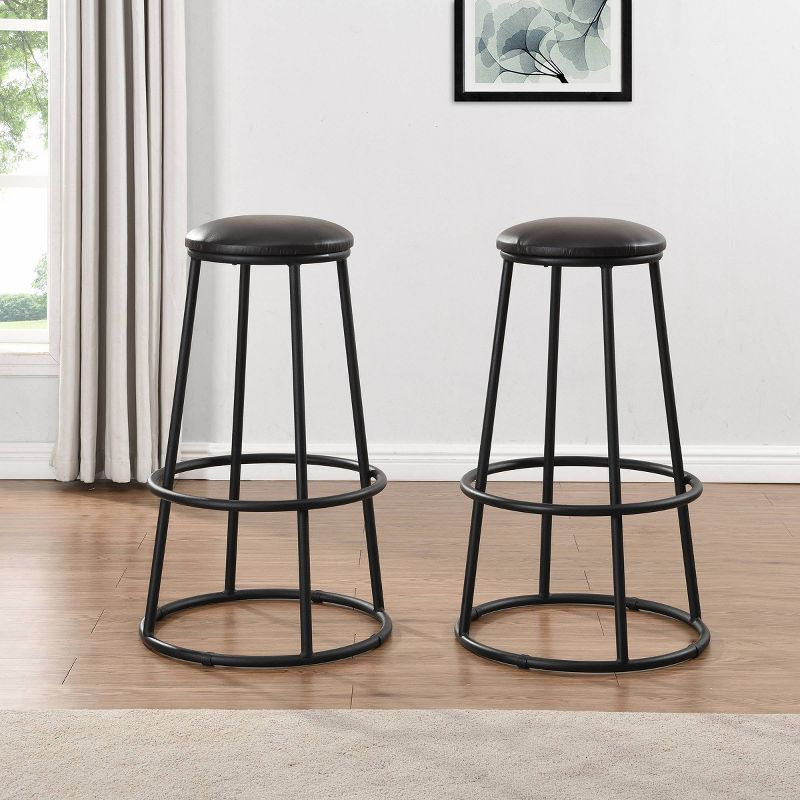 24" Jamison Upholstered Seat Counter Height Barstool Brown/Black - Carolina Chair & Table