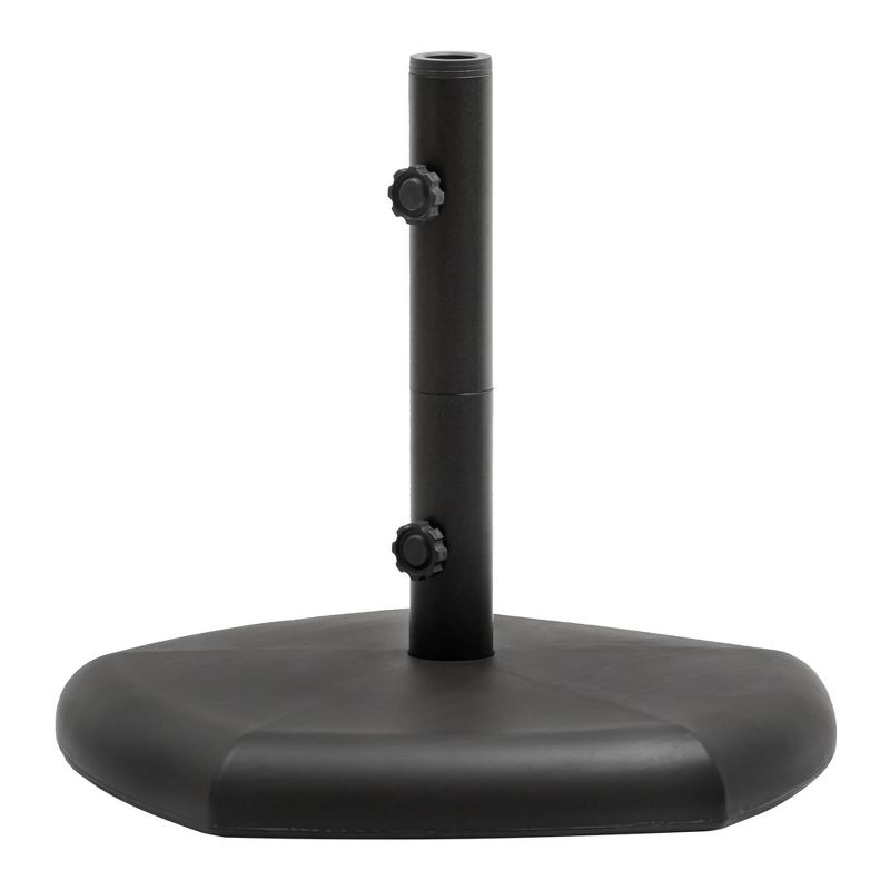 62.61lbs Outdoor Concrete/Cement Filled Pentagonal Umbrella Base for Market Umbrella with 2 Wheels and 2 Locks Black - Crestlive Products