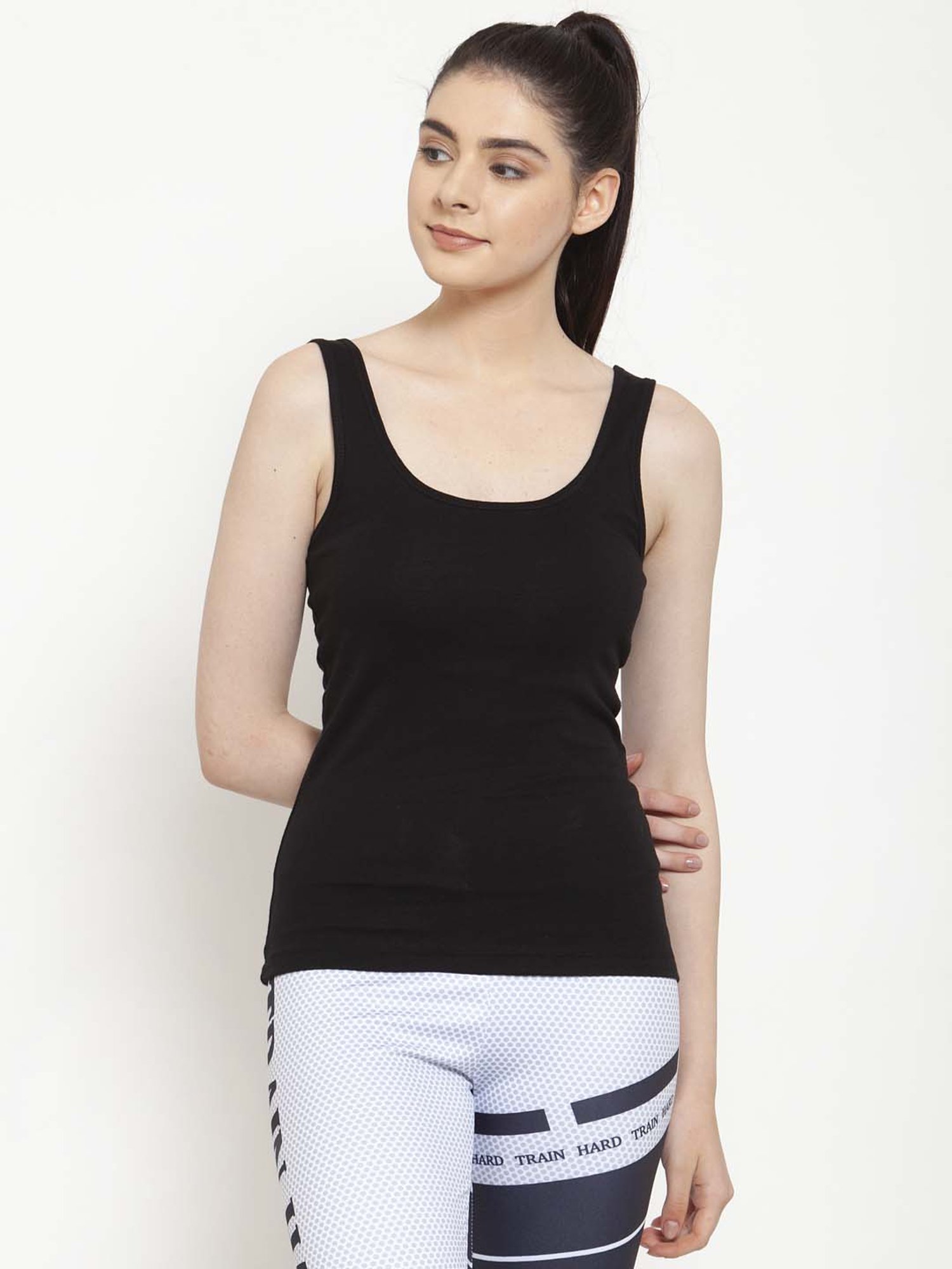 Friskers Black Cotton Camisole