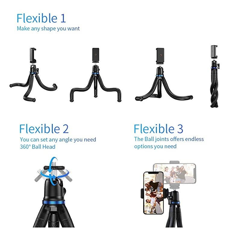 Tripod Apexel Flexible Tripod Stand with Wireless Remote Shutter and Universal ClipCompatible with iAndroid Sports Camera GoPro