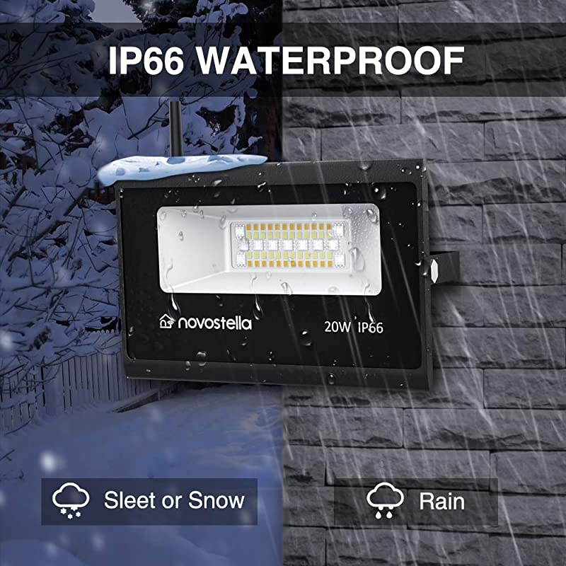 2 Pack 20W Smart LED Flood Lights RGBCW 2700K6500K 2000LM WiFi Outdoor Dimmable Color Changing Stage Light IP66 Waterproof Multicolor Wall Washer Light Work with Alexa