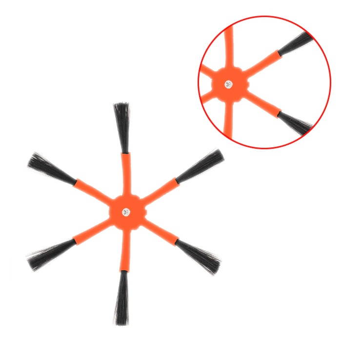 2xDetachable Main Brush+6xOrange 6-Arm Side Brush+2xCleaning Brush for Xiaomi / Roborock S50 S51 S55 S5 S6 Robot Vacuum Cleaner