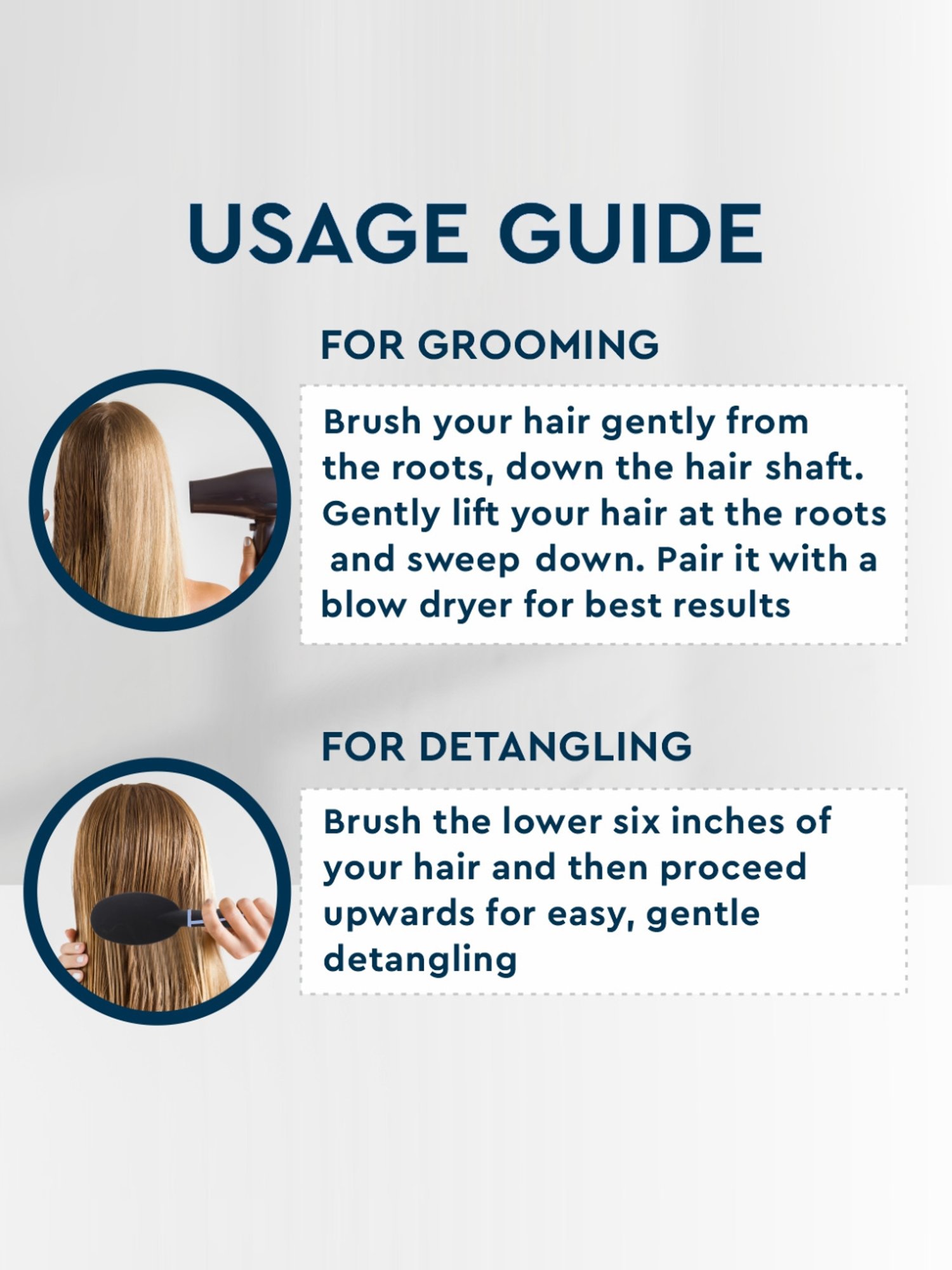 GUBB Oval Hair Brush Vogue Range