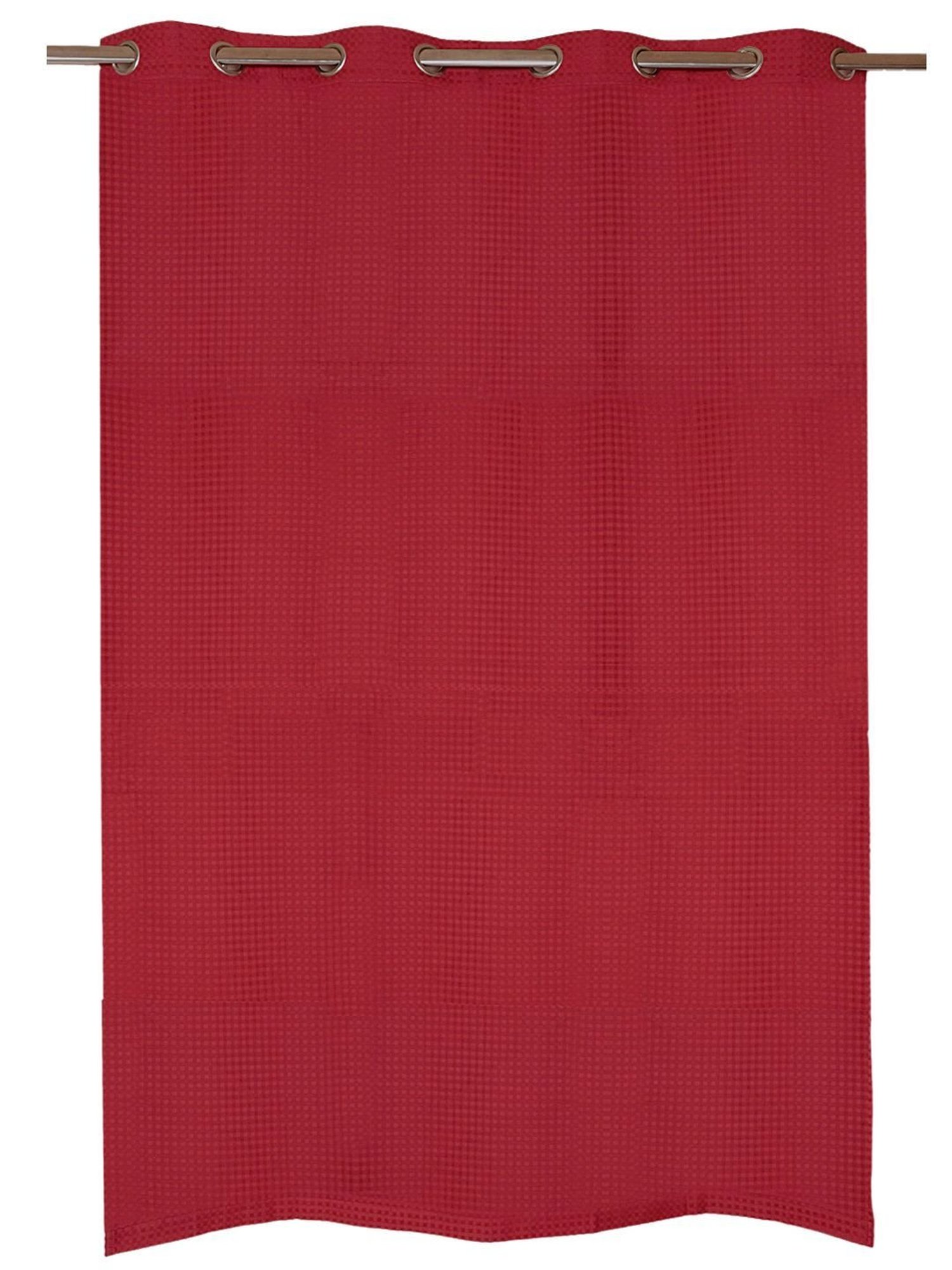 Saral Home Maroon Cotton Yarn Eyelet Long Door 9ft Curtains Set of - 2