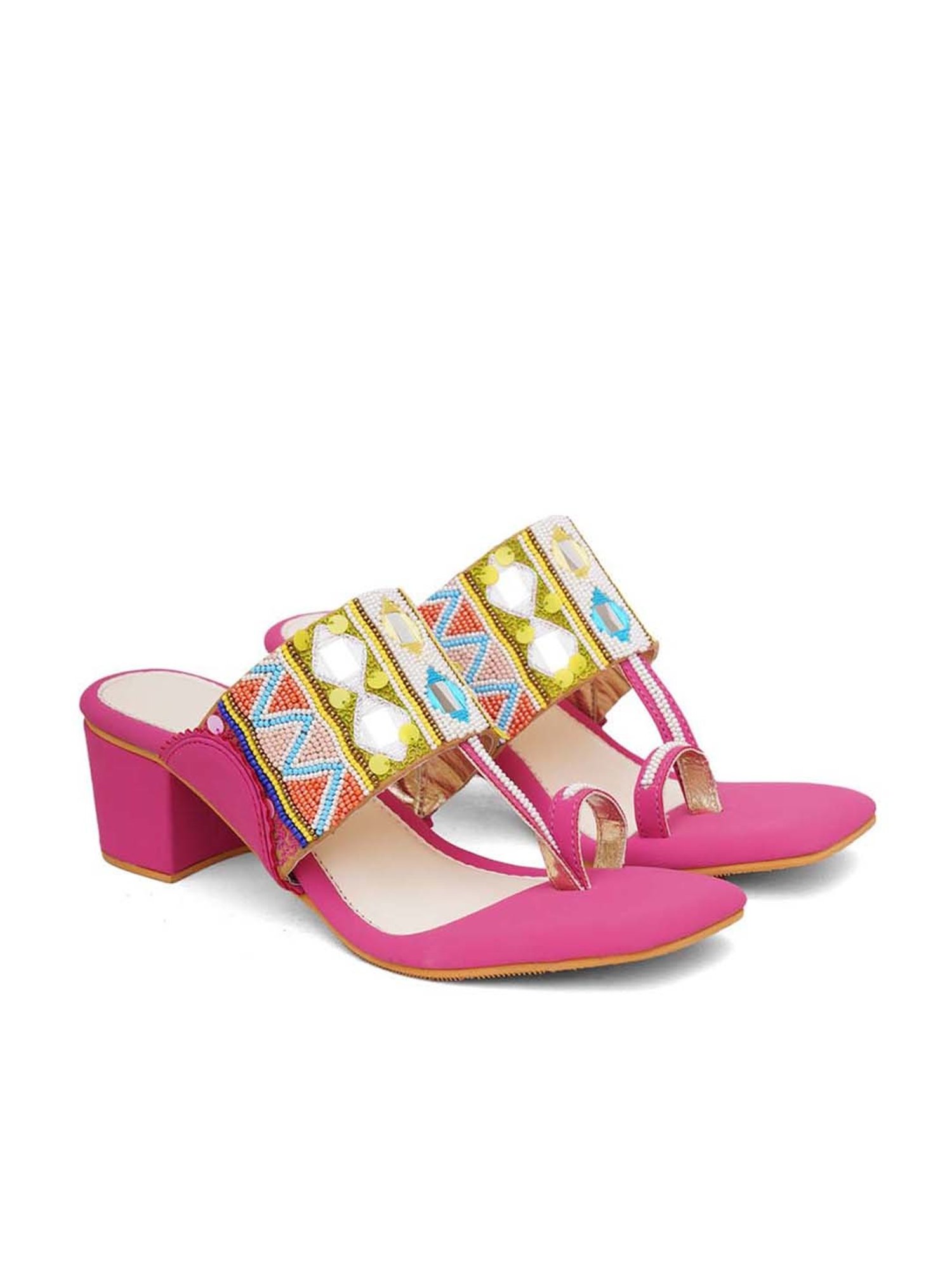 Sole House Women's Pink Toe Ring Sandals