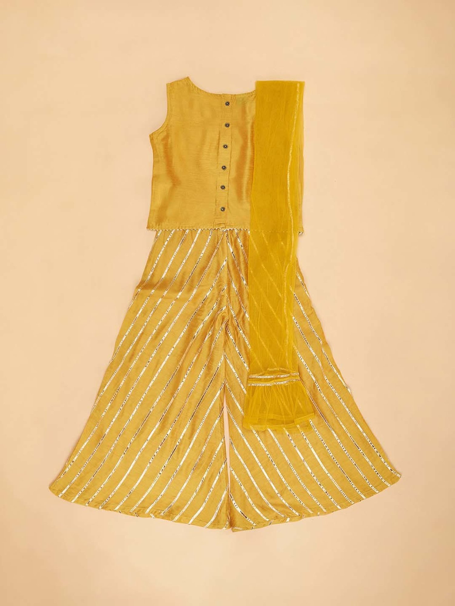 Many Frocks Kids Blue Embellished Top with Plazzos