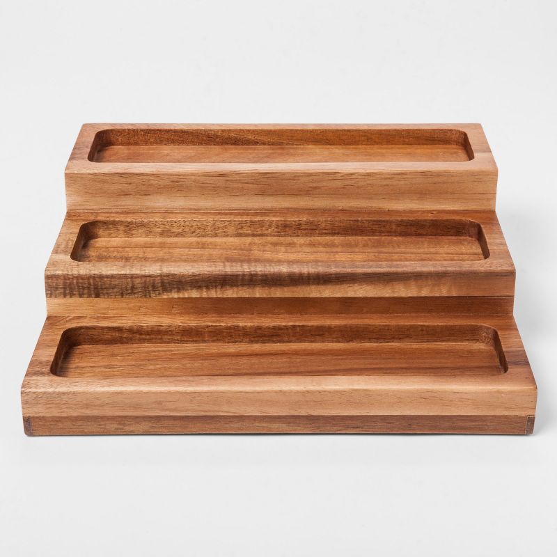 Stained Acacia 3 Tier Spice Rack - Threshold™