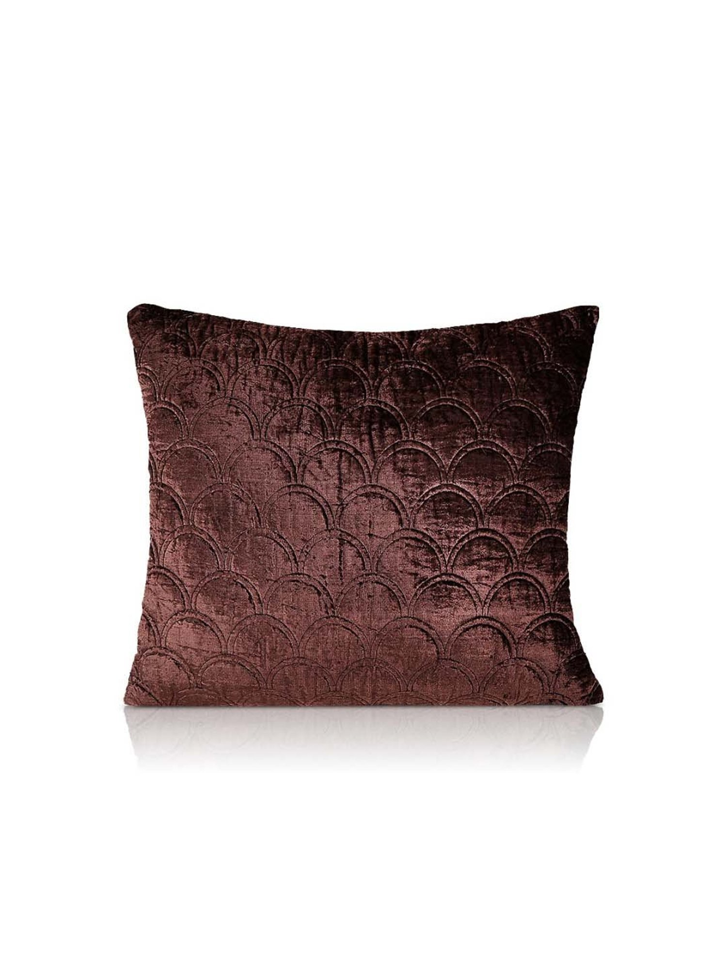 Home4U Lara Brown Velvet Rayon Cushion Cover - Set of 1