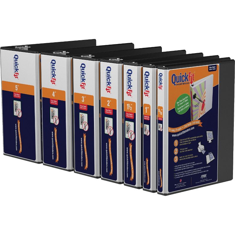 Stride QuickFit 1 D-Ring View Binder, Black 87011