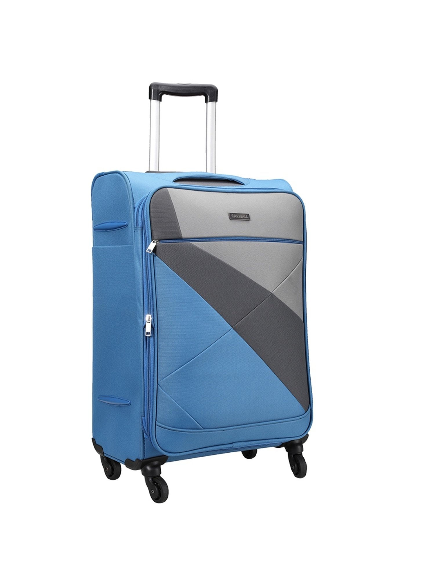 Carriall Blue 4 Wheel Medium Soft Cabin Trolley Set of 2 - 68 cm
