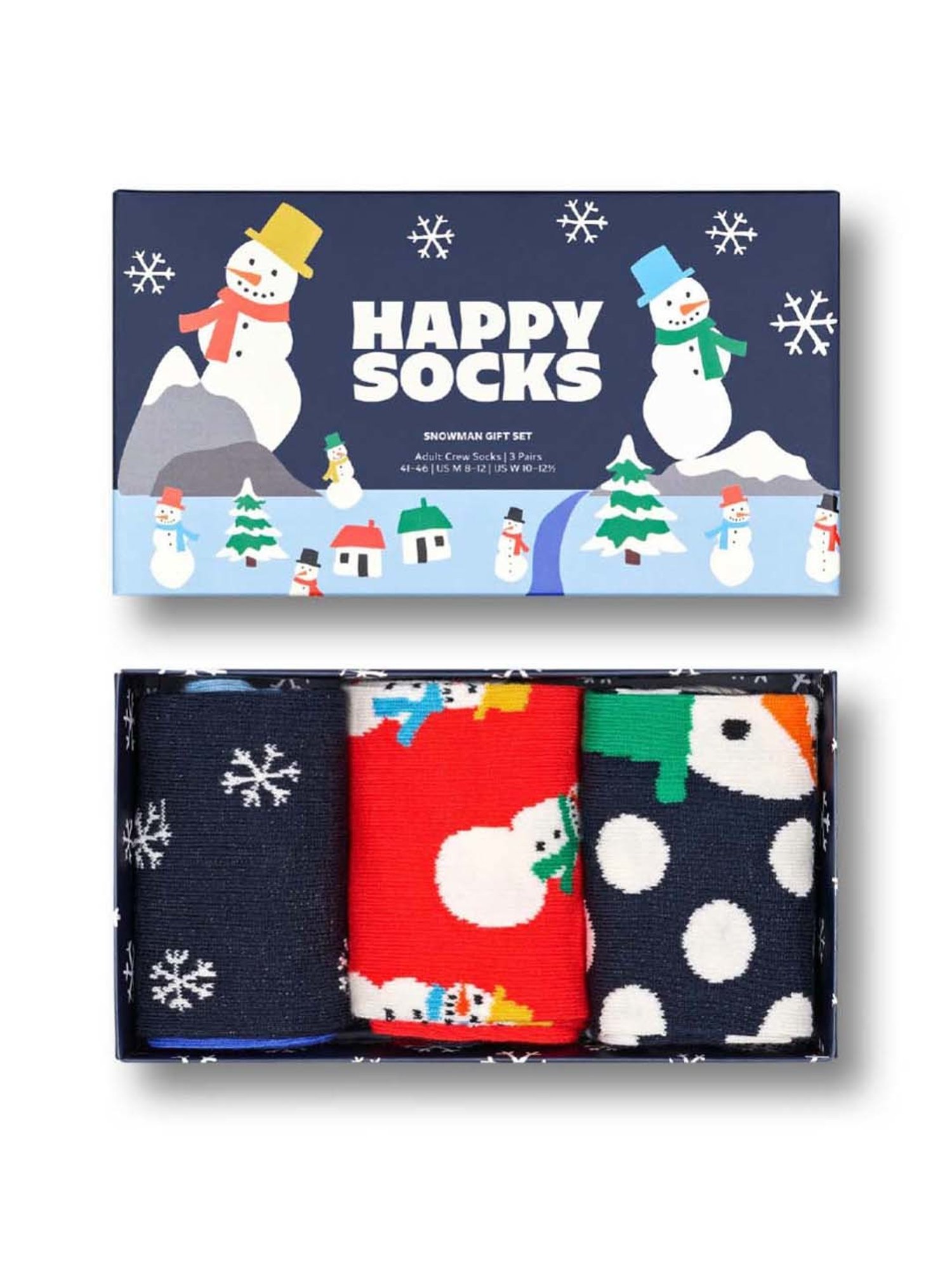 Happy Socks Snowman Multicolor Cotton Printed Socks (41-46) - Pack of 3