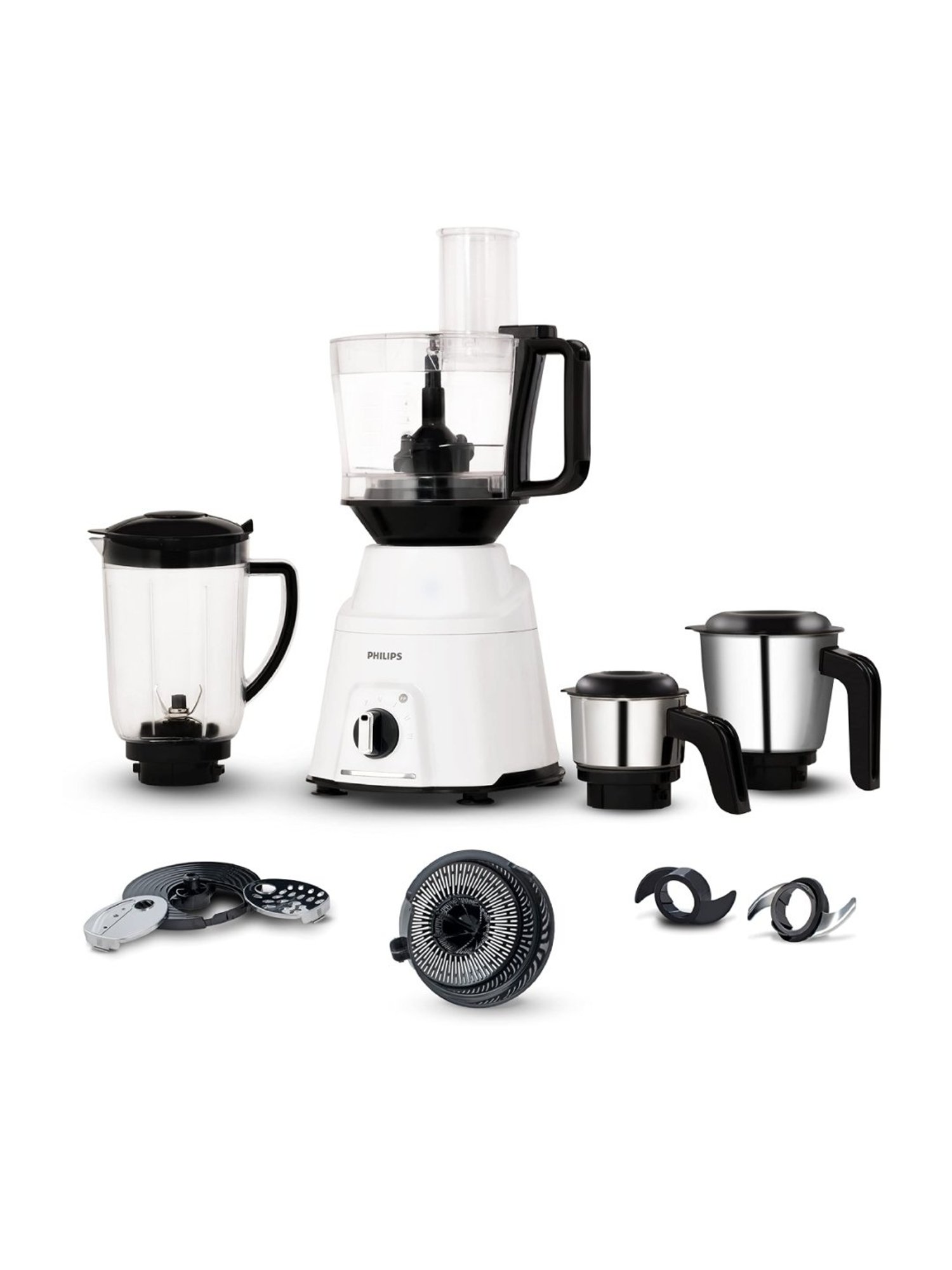 Philips HL776300, 750 3 in 1 Watt Mixer Grinder, Juicer, Food Processor (White, 4 Jar)