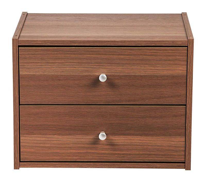 IRIS USA, SBDR-DB, Modular Stacking Storage Box with Drawer, Dark Brown, 1 Pack