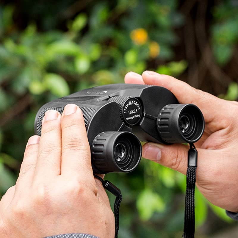 10x25 Folding High Powered Compact Binoculars for Adults Kids With Weak Light Night Vision Clear Binocular for Bird Watching Great for Outdoor Sports Games and Concerts