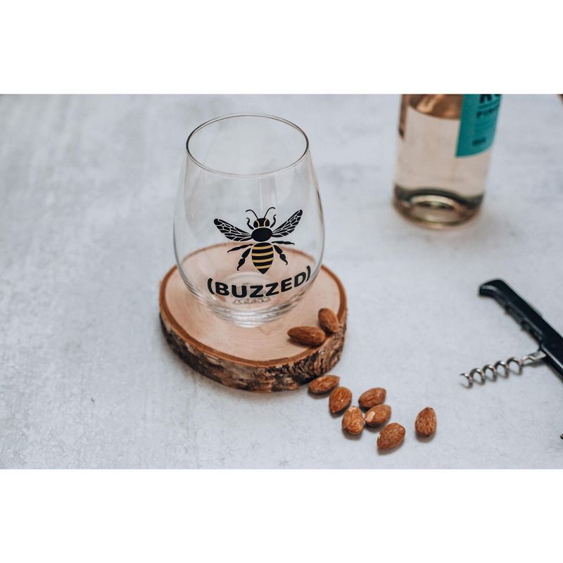 Toynk Bumble Bee "Buzzed" Oversized Stemless Wine Glass | Holds 20 Ounces
