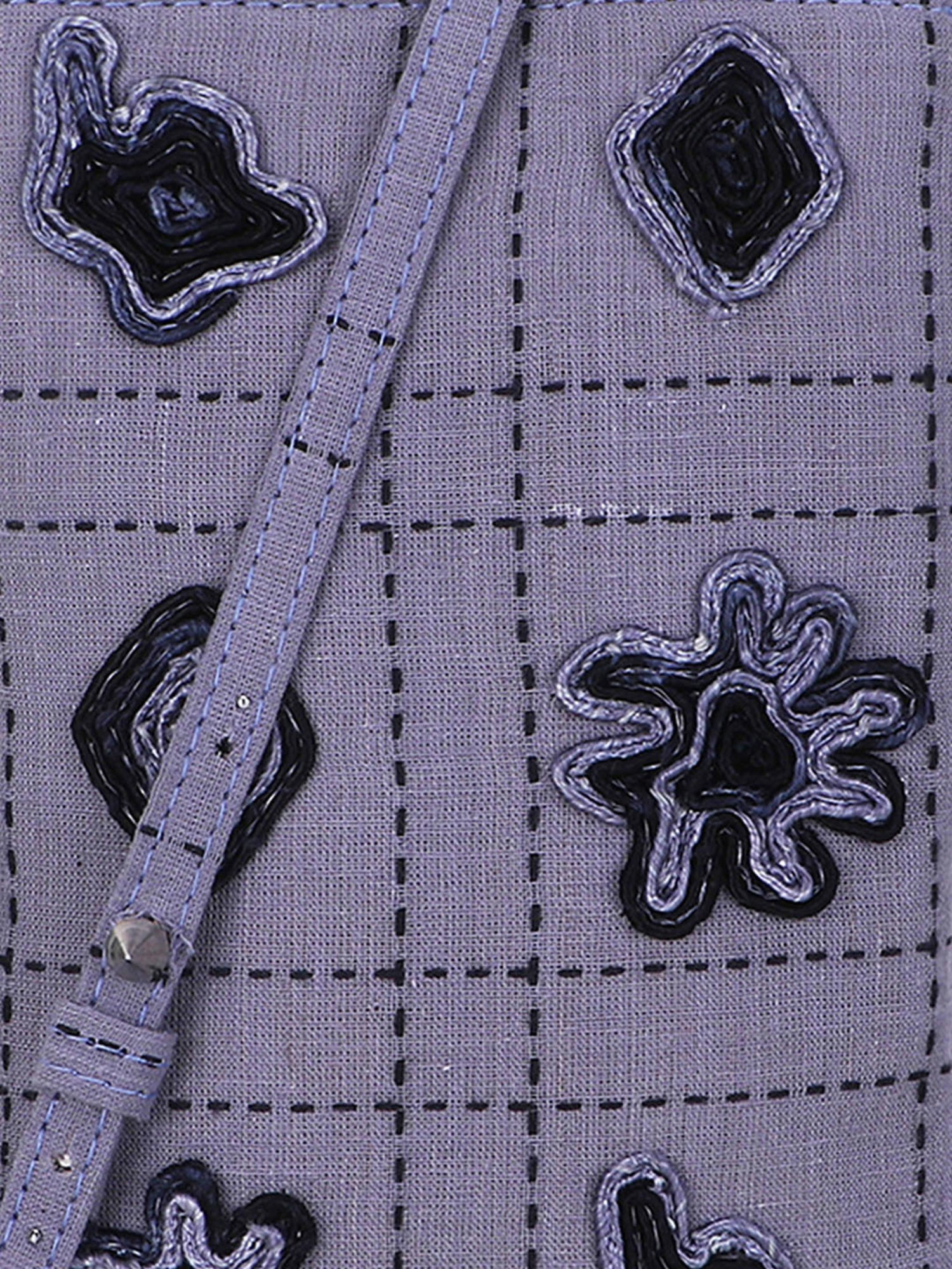 Spice Art Grey Embellished Medium Mobile Pouch