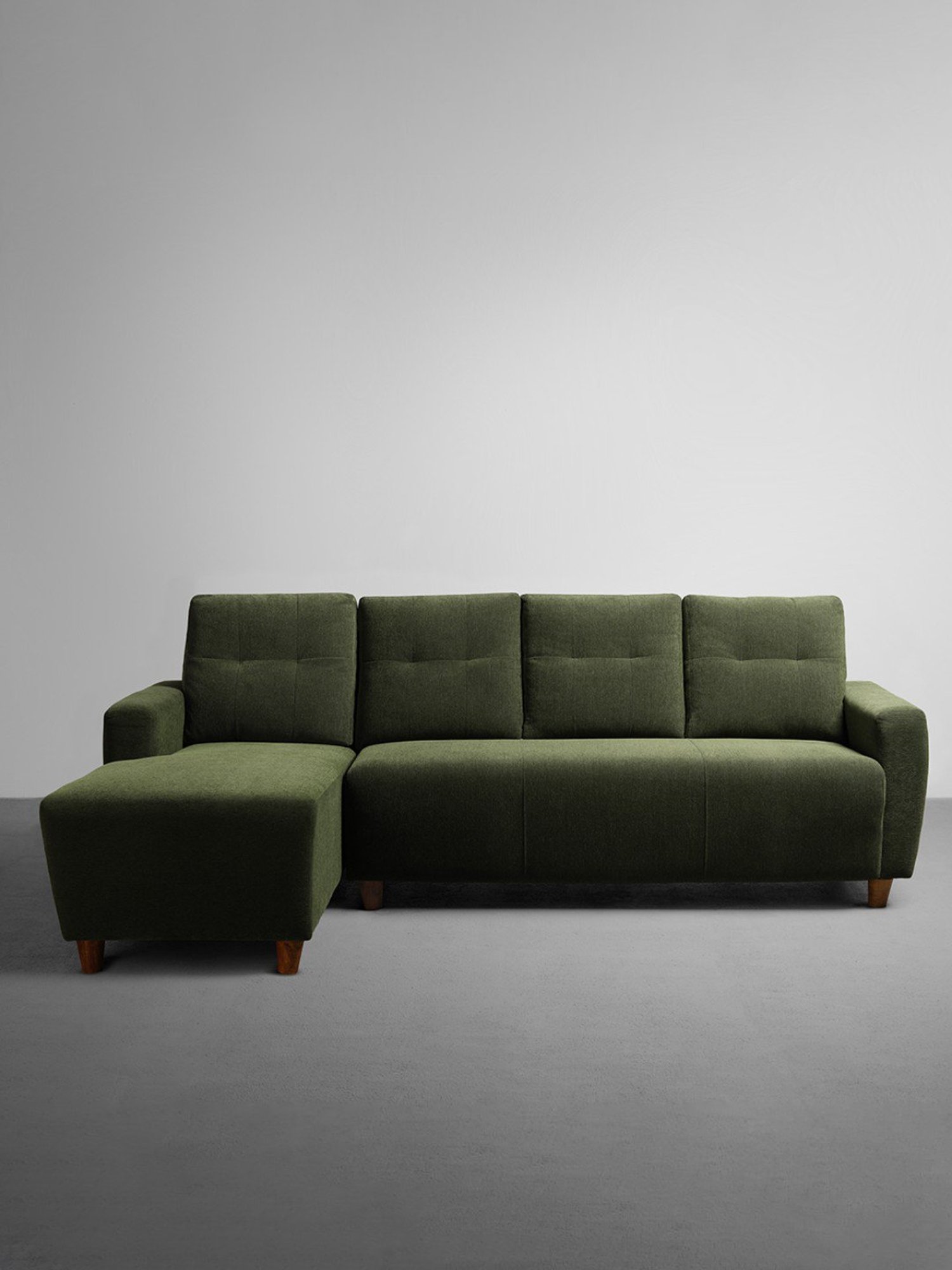 Sleepyhead Yolo Avocado Green Fabric 3 Seater LHS L Shape Sofa Set
