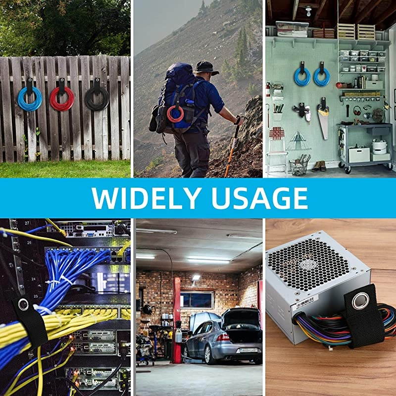 12 Pack Heavy Duty Extension Cord Holder Organizer Hook and Loop Cable Straps for Garage Organization Cord Wraps for HomeRVWorkshop Tool Storage Fit with Garage Hook and Pool Hose Hanger