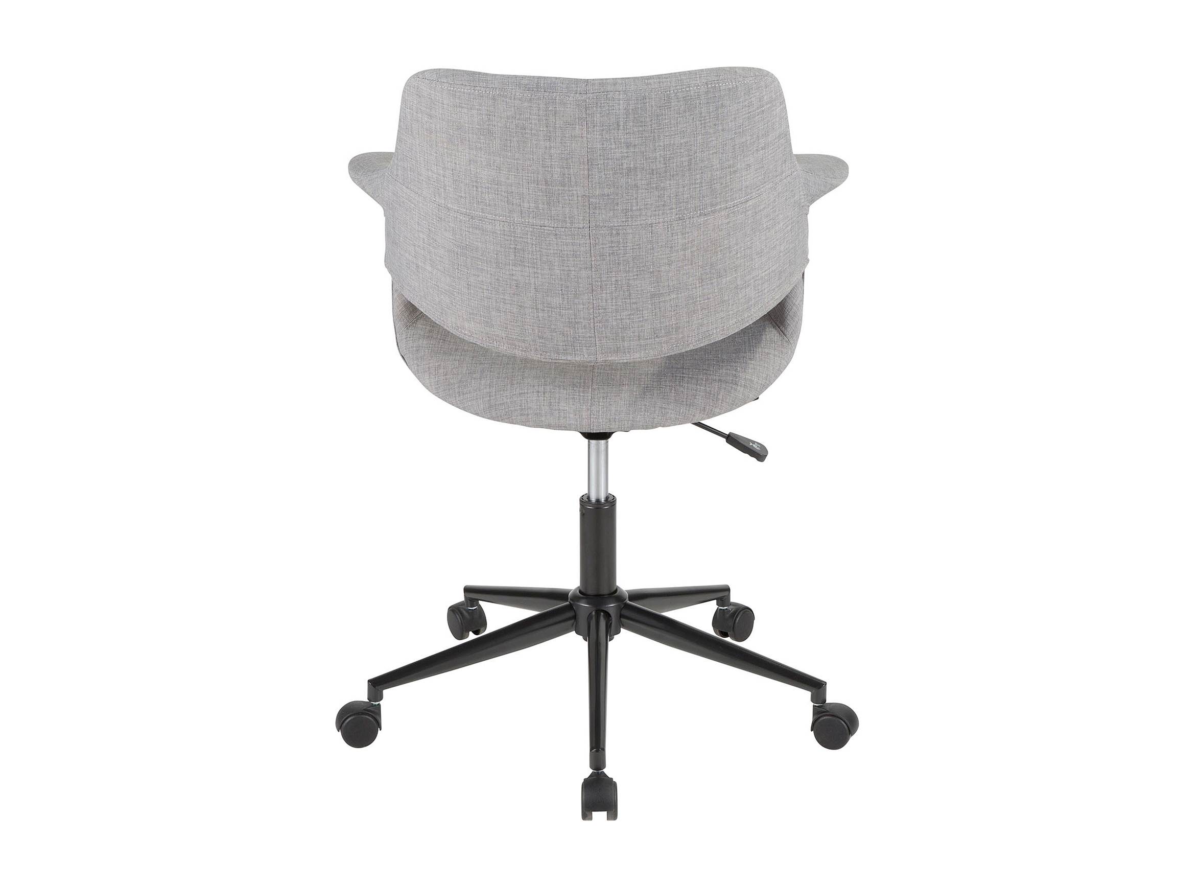 Vintage Flair Mid-Century Modern Office Chair in Grey with Black Metal Base by LumiSource