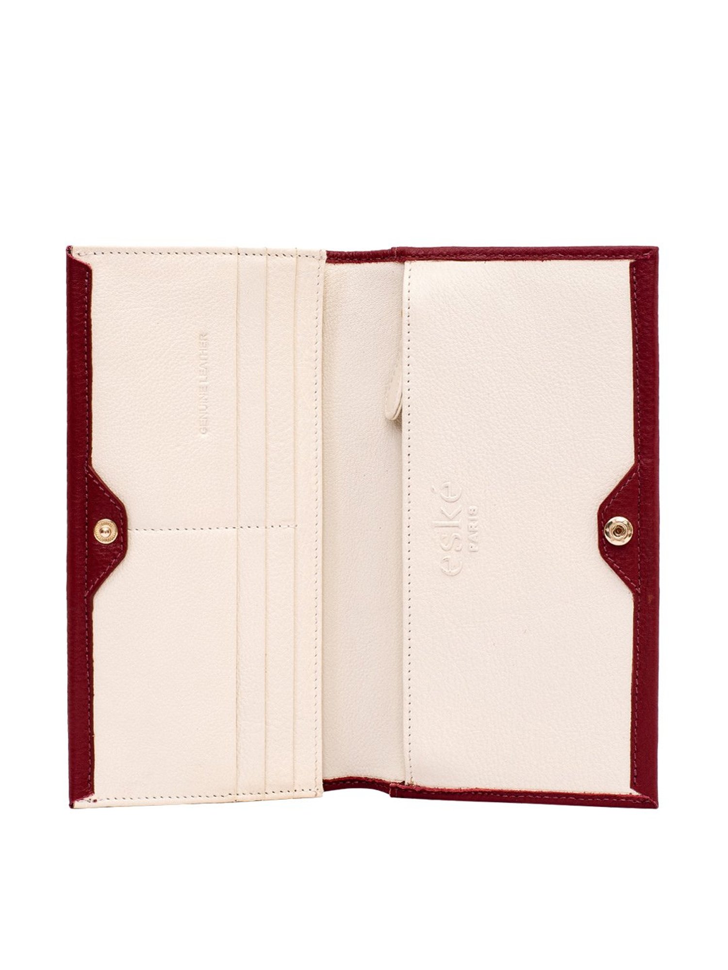 Eske Kale Maroon Leather Bi-Fold Wallet For Women