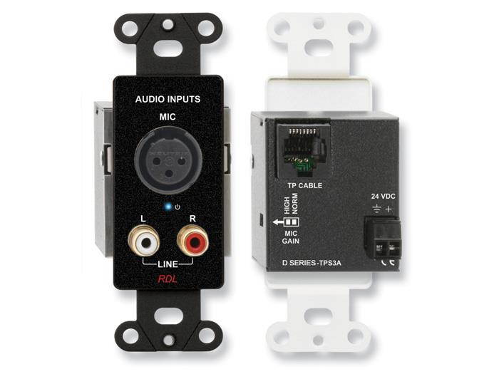 Active 3-Pair Extender (Tx)/Format-A/XLR mic/stereo phono in/Black