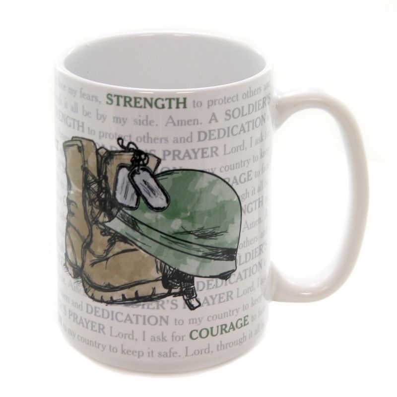 Tabletop 4.5" A Soldier's Prayer Mug Dedication Protect Strength Carson Home Accents  -  Drinkware