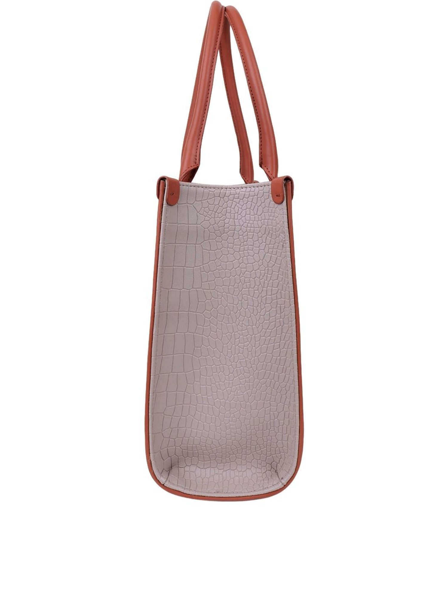 Carlton London Purple & Tan Textured Large Handbag