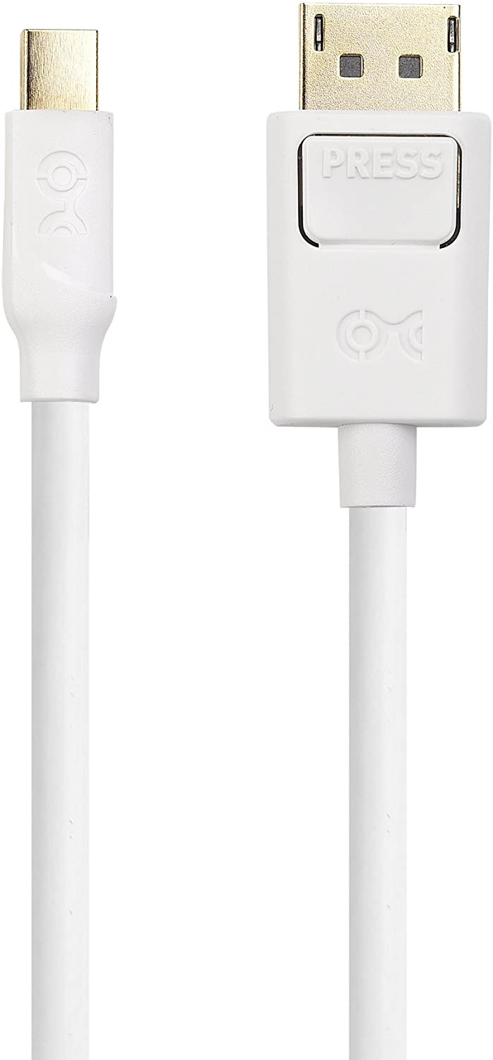 Cable Matters 4K Mini DisplayPort to DisplayPort Cable (DisplayPort to Mini DisplayPort) in White 3 Feet - 4K 60Hz 2K 144Hz Monitor Support
