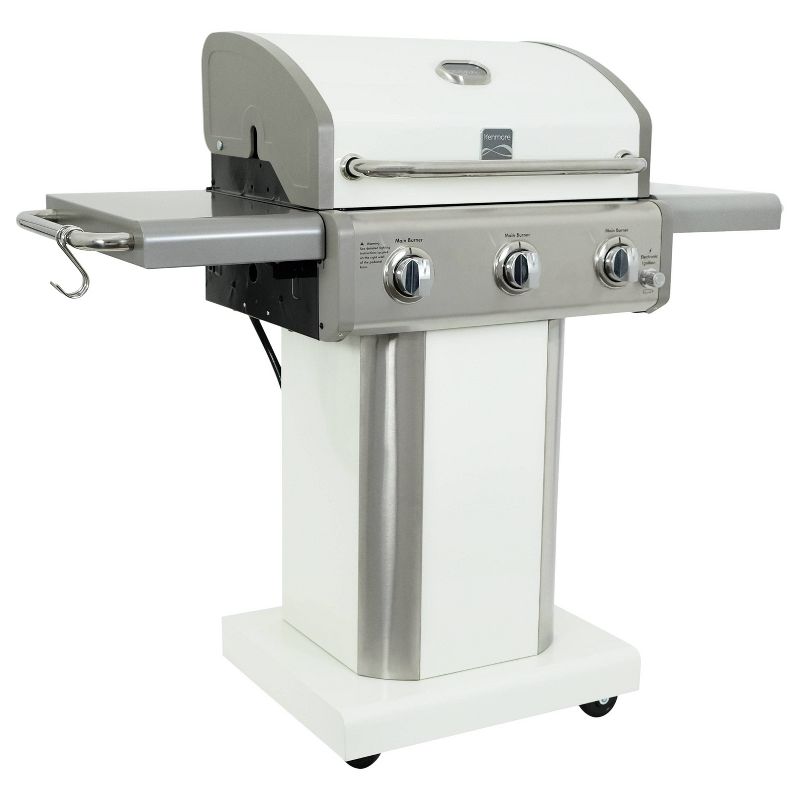 Kenmore 3-Burner Outdoor Gas BBQ Propane Grill PG-4030400LD-PE Pearl