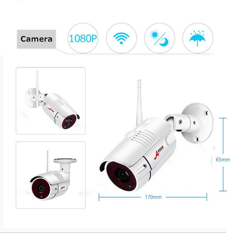ANRAN 1080P Wireless Security Cameras System, 8 Channel 1080P NVR and 4PCS 2.0MP Weatherproof Home Video Surveillance Cameras with Night Vision, Motion Detection