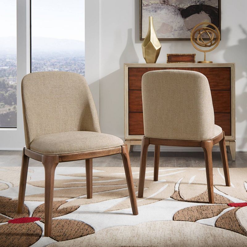 Set of 2 Kaiden Upholstered Side Chairs with Walnut Legs Brown - Inspire Q