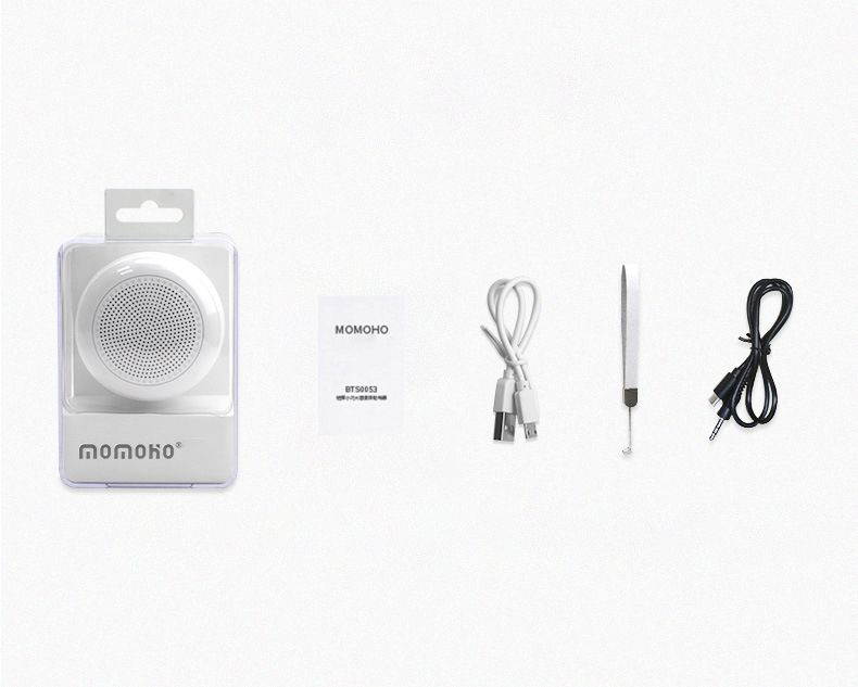 MOMOHO 7.6cm*6cm Bluetooth Speaker Portable Wireless Speaker Sound System 3D Stereo Music Player USB TF Card Radio Subwoofer