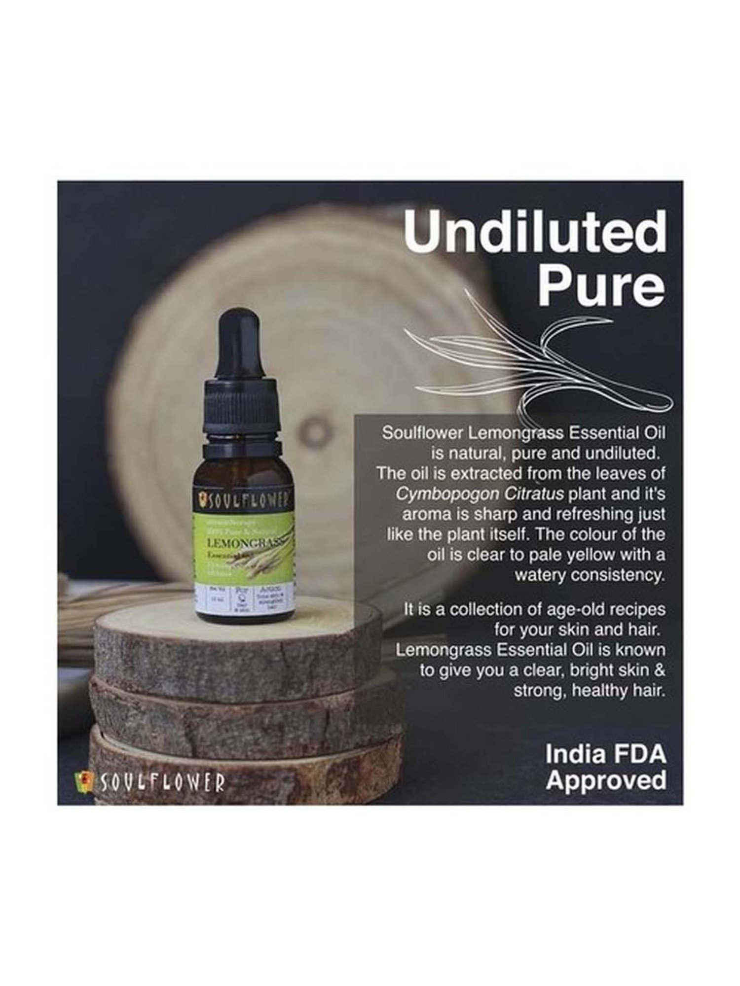 Soulflower Lemongrass Essential Oil - 15 ml