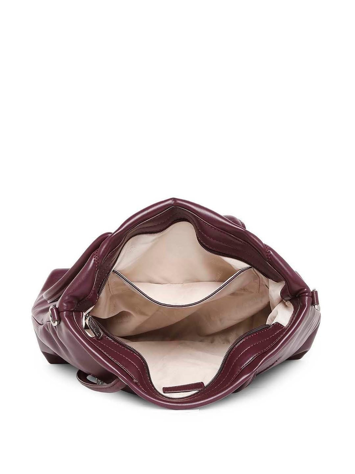 Marina Galanti Maroon Quilted Medium Tote Handbag