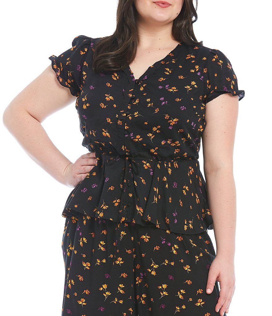 Jessica Simpson Plus Size JJ Red Dahlia Moroccan Border Print Fringe Hem Kimono Jacket