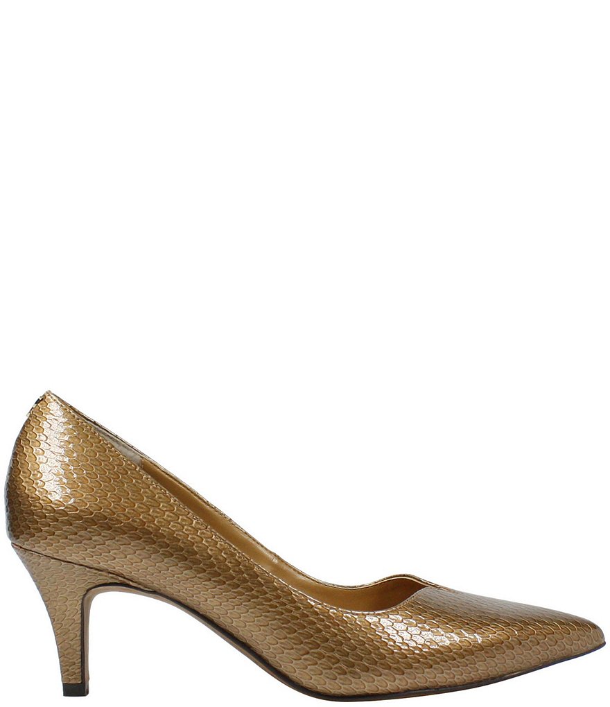 J. Renee Abigaile Patent Embossed Snake Print Pumps