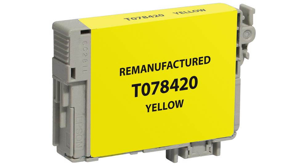 HouseofToners&copy; Remanufactured Ink Cartridge for Epson T078420/T077420: (1 Yellow)