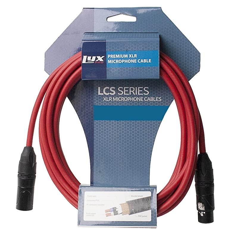 Balanced XLR Cable 25 ft Premium Series Professional Microphone Cable Powered Speakers and Other Pro Devices Cable Red