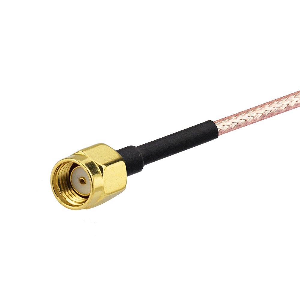 wlaniot Low Loss RP-SMA Straight Male to RP-SMA Female Bulkhead RG316 Wire with Connecting Extension Coaxial Cable(50 ohm) Adapter Jumper 1.6ft(50cm)
