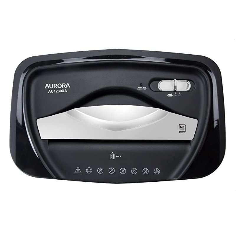AU1230XA AntiJam 12Sheet Crosscut Paper and Credit Card Shredder with 52gallon Wastebasket
