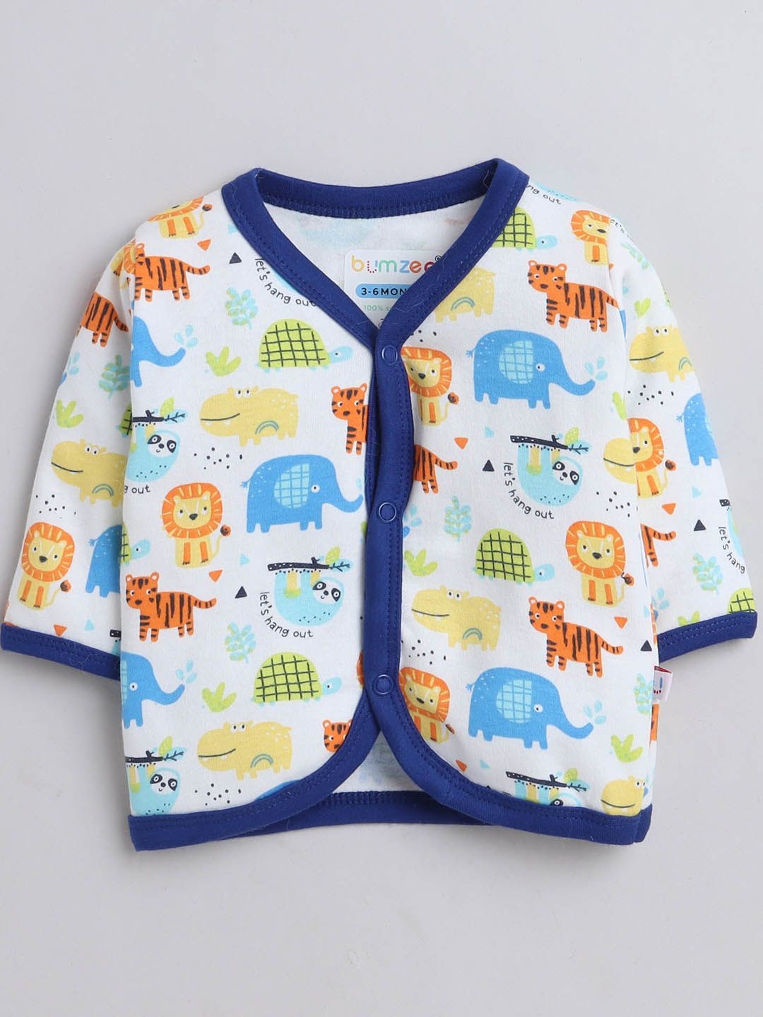 Bumzee Kids Navy & White Printed Full Sleeves T-Shirts (Pack Of 3)