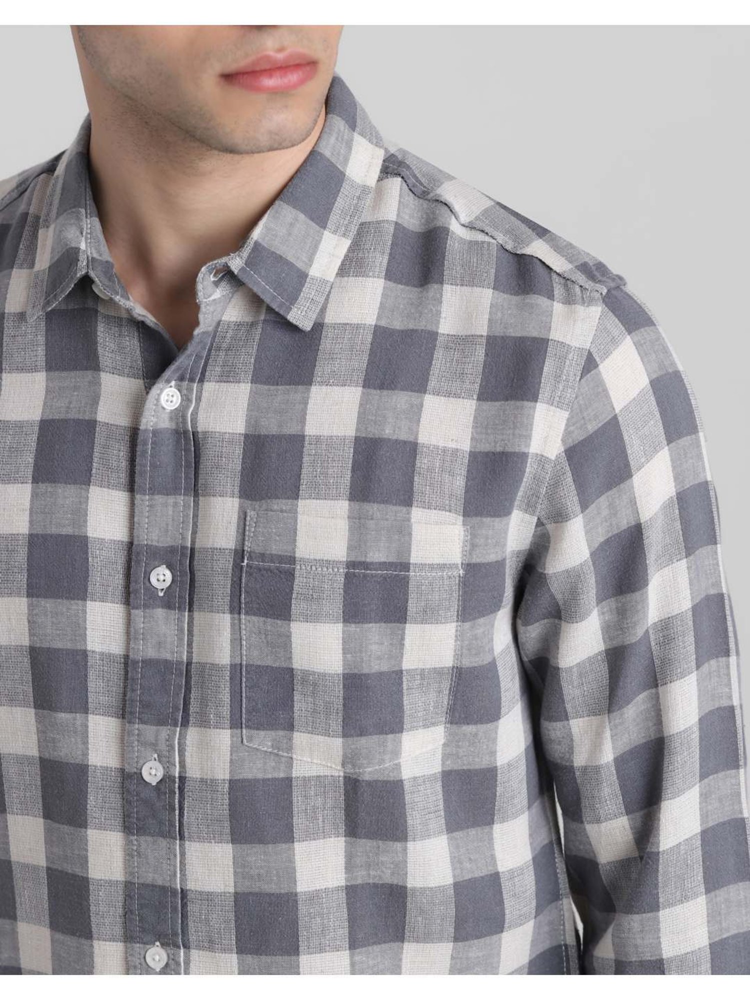 Jack & Jones Smoked Pearl Cotton Regular Fit Checks Shirt