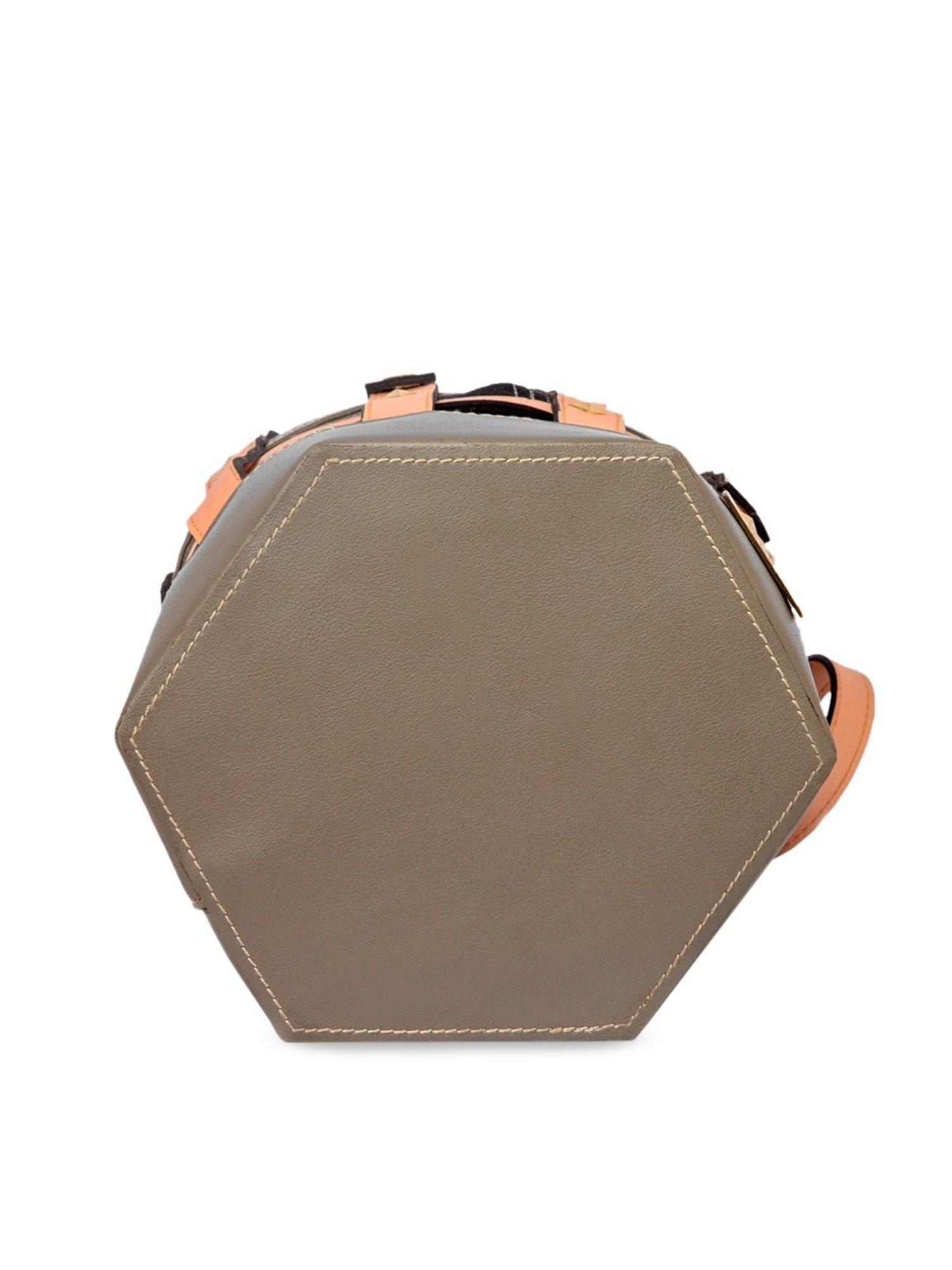 Modern Myth Peach Textured Medium Bucket Handbag