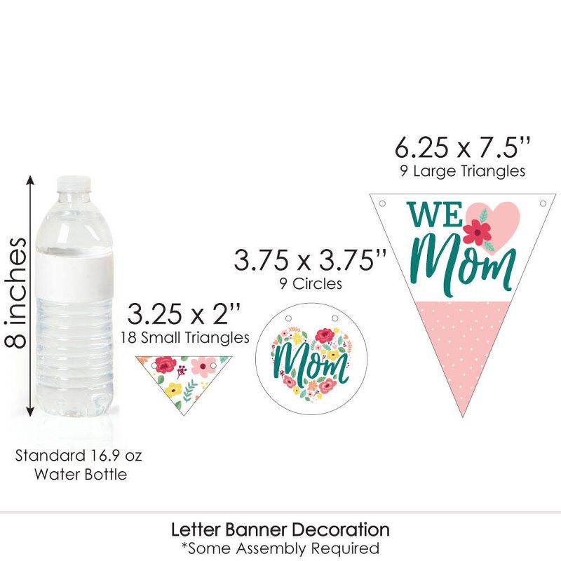 Big Dot of Happiness Colorful Floral Happy Mother's Day - We Love Mom Party Letter Banner Decor - 36 Banner Cutouts & Happy Mothers Day Banner Letters