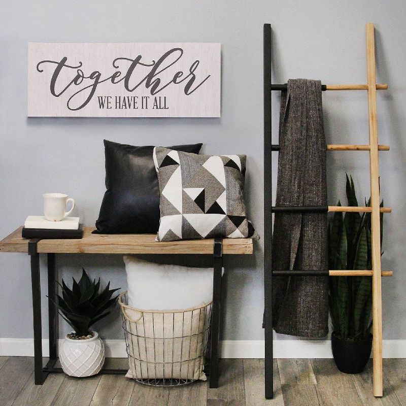 31.5" x 11.81" Together we have it all Oversized Wall Art White - Stratton Home Décor